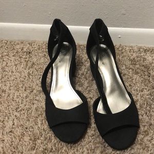 Black open toe small heel